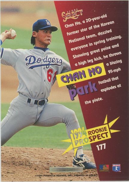 1994 Score Select Chan Ho Park Rookie Prospect #177