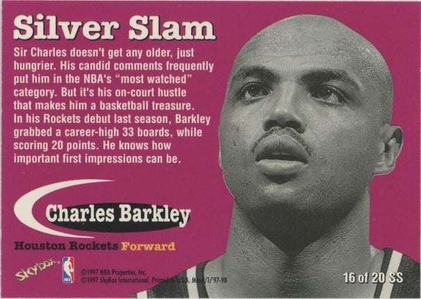 1997 Skybox Charles Barkley Silver Slam Metal Universe #16