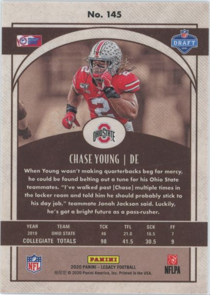 2020 Panini Legacy Chase Young Silver Rookie #145