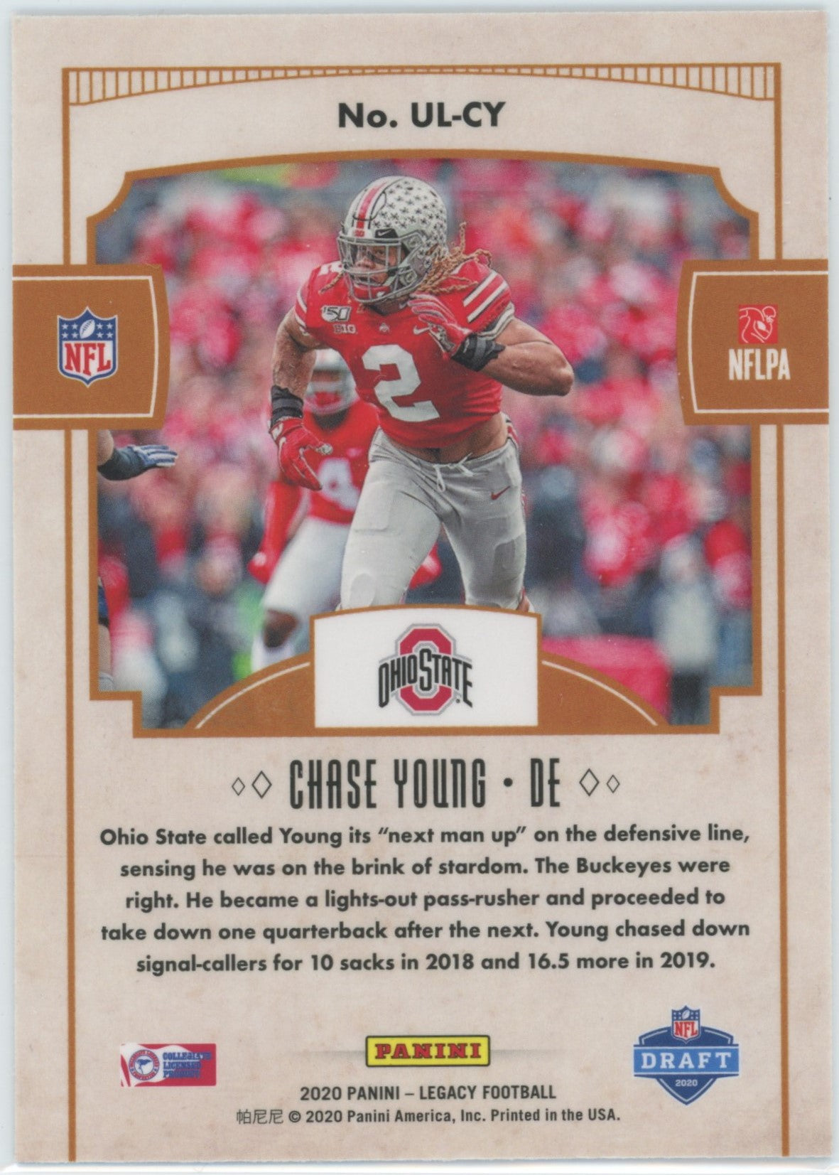 2020 Panini Legacy Chase Young Under The Lights Chrome Refractor Rookie