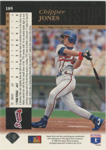 1994 Upper Deck Chipper Jones #185