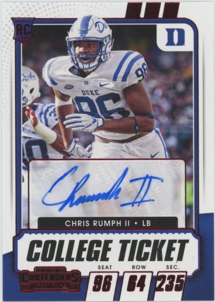 2021 Panini Contenders Draft Chris Rumph II Rookie Auto #204