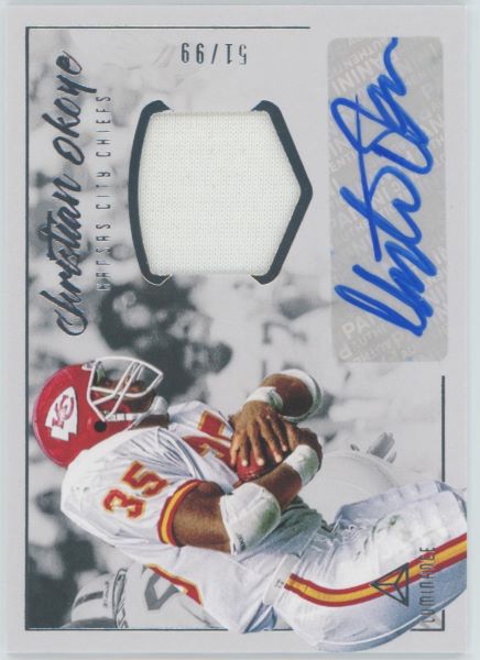 2020 Panini Luminance Christian Okoye Autograph Jerseys #51/99