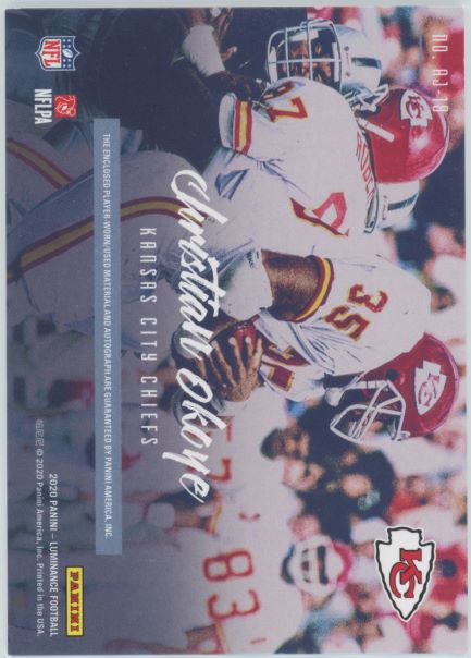 2020 Panini Luminance Christian Okoye Autograph Jerseys #51/99