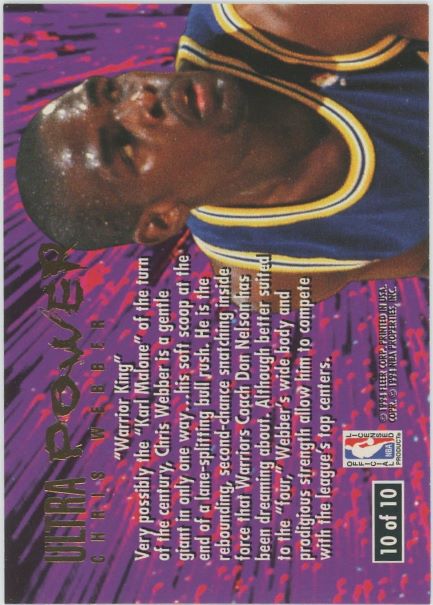 1993-94 Fleer Ultra Chris Webber Rookie #10