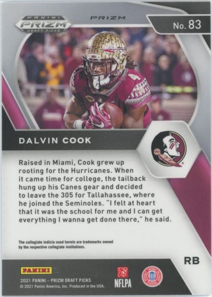 2021 Panini Prizm Draft Picks Dalvin Cook Disco #83