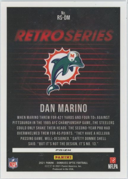 2021 Donruss Optic Dan Marino Retro Series #RS-DM