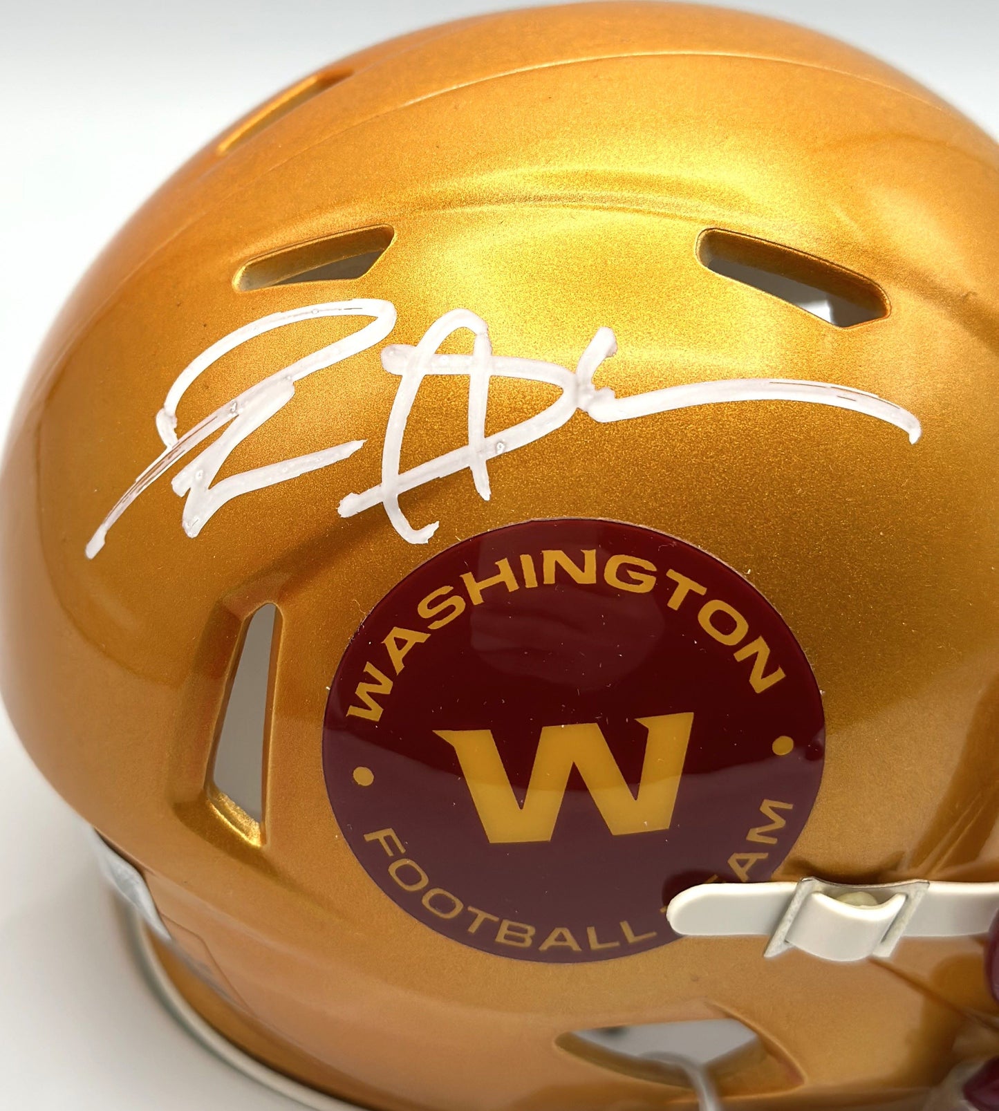 Deion Sanders Autographed Washington Flash Alternate Speed Mini Helmet (Beckett)