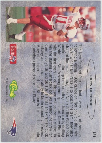 1993 Classic Drew Bledsoe Draft #1/45000 #LP1