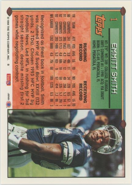 1994 Topps Emmitt Smith #1