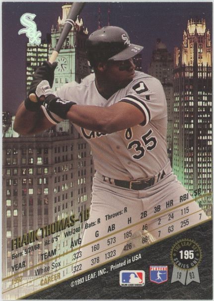 1993 Leaf Frank Thomas #195