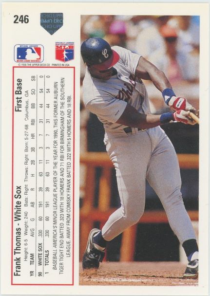 1991 Upper Deck Frank Thomas #246