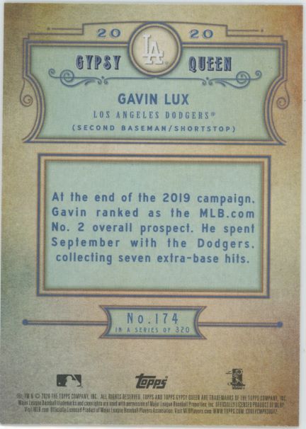 2020 Topps Gypsy Queen Gavin Lux Rookie #174