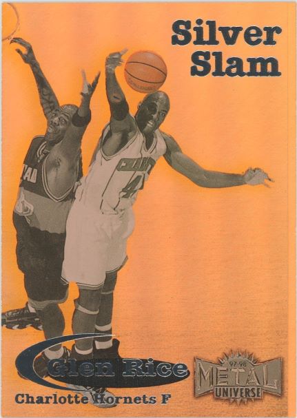 1997 Sky Box Glen Rice Silver Slam Metal Universe #15