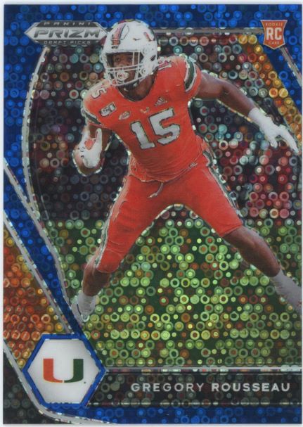 2021 Prizm Draft Picks Gregory Rousseau Blue Circles Rookie #144