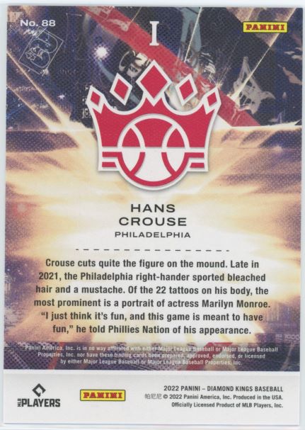 2022 Panini Diamond Kings Hans Crouse Gold Artist's Proof #46/49 #88 Rookie