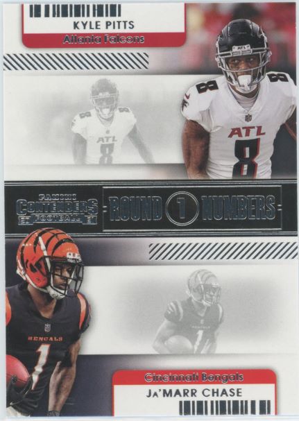 2021 Panini Contenders Jamarr Chase/Kyle Pitts Round 1 Numbers Rookie