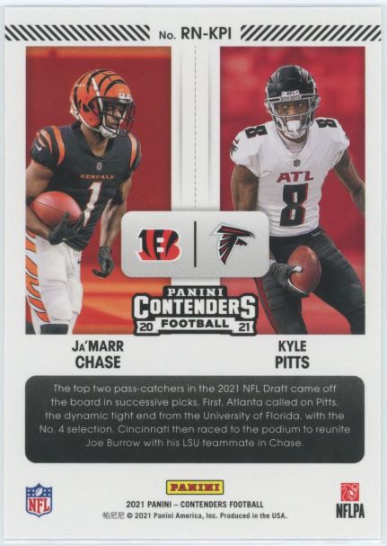 2021 Panini Contenders Jamarr Chase/Kyle Pitts Round 1 Numbers Rookie