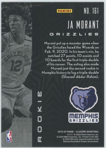 2019-20 Panini Illusions Ja Morant Rookie #161