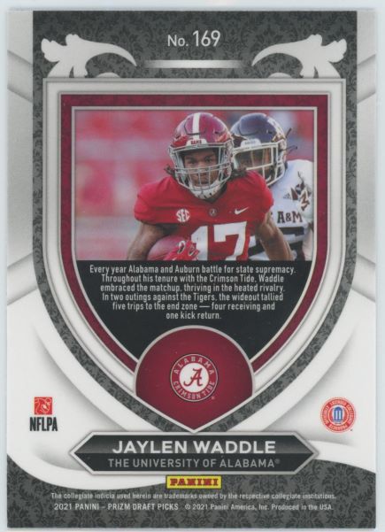 2021 Panini Prizm Draft Picks Jaylen Waddle CrusadeRookie #169