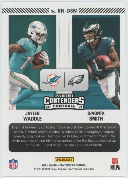 2021 Panini Contenders Jaylen Waddle & Devonta Smith Round 1 Numbers #RN-DSM