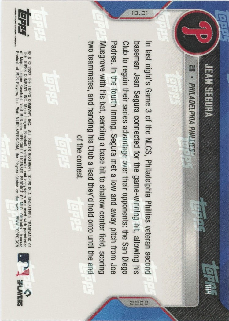 2022 Topps Now Jean Segura NLCS Red #2/10 #1114