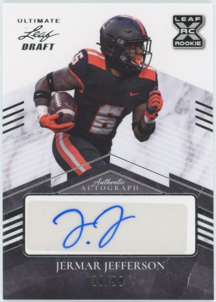 2021 Leaf Ultimate Draft Jermar Jefferson XRC Auto Rookie #30/99