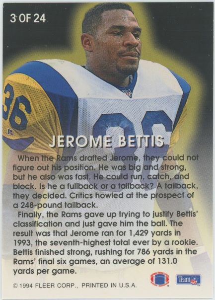 1994 Fleer Jerome Bettis All Pro#3