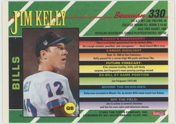 1993 Bowman Jim Kelly #330