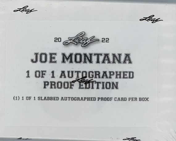 2022 Leaf Joe Montana Autographed 1/1 Proof Box Slabbed