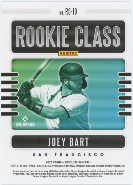 2021 Panini Absolute Joey Bart Rookie Class #RC-10 RC