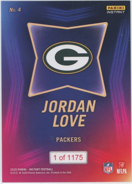 2020 Panini Instant Jordan Love Draft NIght Rookie #4