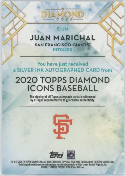 2020 Topps Diamond Icons Juan Marichal Silver Ink Auto #06/25