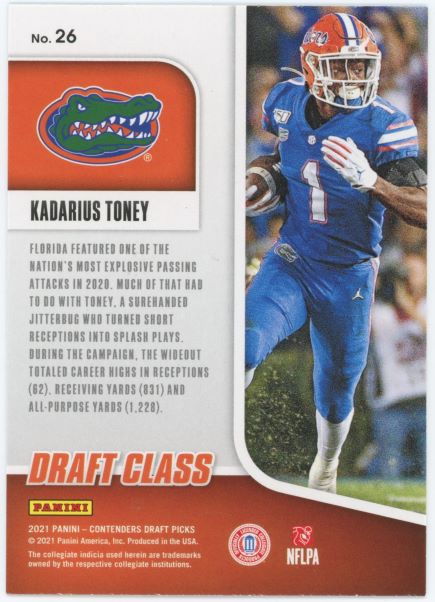 2021 Panini Contenders Draft Picks Kadarius Toney Draft Class Rookie #26