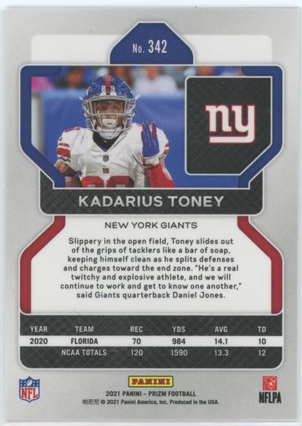 2021 Panini Prizm Kadarius Toney Rookie #342