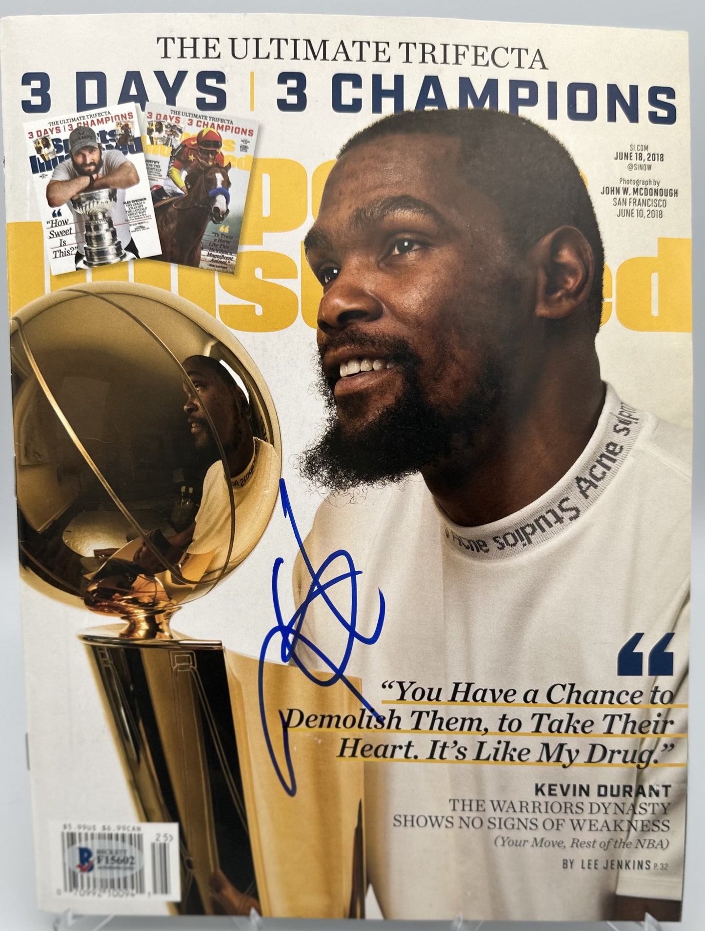 Kevin Durant Autographed Golden State Warriors Sports Illustrated 6/18/2018