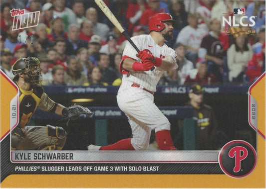 2020 Topps Now Kyle Schwarber NLCS Leadoff Home Run Gold #1/1 #1112