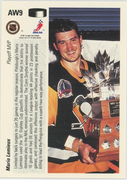 1991 Upper Deck Mario Lemieux Conn Smythe Hologram #AW9