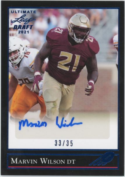 2021 Leaf Ultimate Draft Marvin Wilson Rookie Auto #33/35