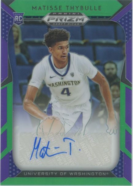 2019-20 Panini Prizm Draft Matisse Thybulle Green/Purple Auto Rookie #20 #107/149