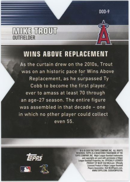 2020 Topps Mike Trout Decade of Dominance Die Cut Blue #DOD-9