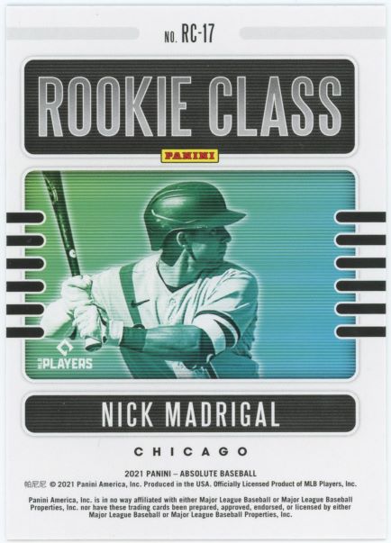 2021 Panini Absolute Nick Madrigal Rookie Class Green #RC-17