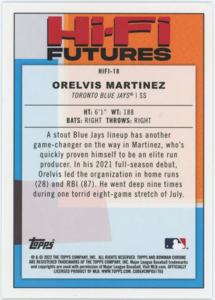 2022 Bowman Chrome Orelvis Martinez Hi-Fi Futures #HIFI-18