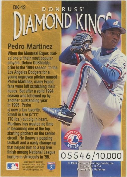 1995 Donruss Pedro Martinez Diamond Kings #5546/10000 #DK12