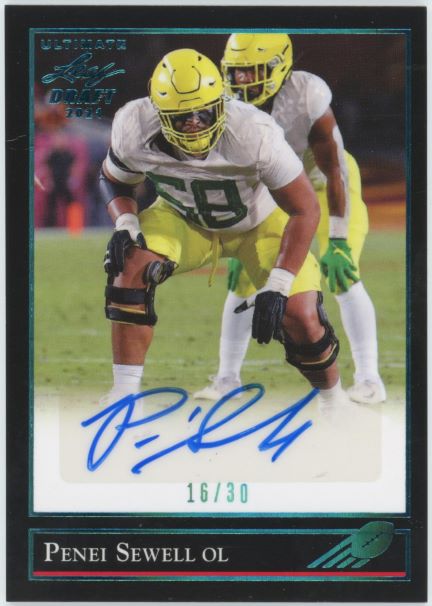 2021 Leaf Ultimate Draft Penei Sewell Rookie Auto #16/30