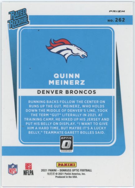 2021 Donruss Optic Quinn Meinerz Bronze Rookie #262