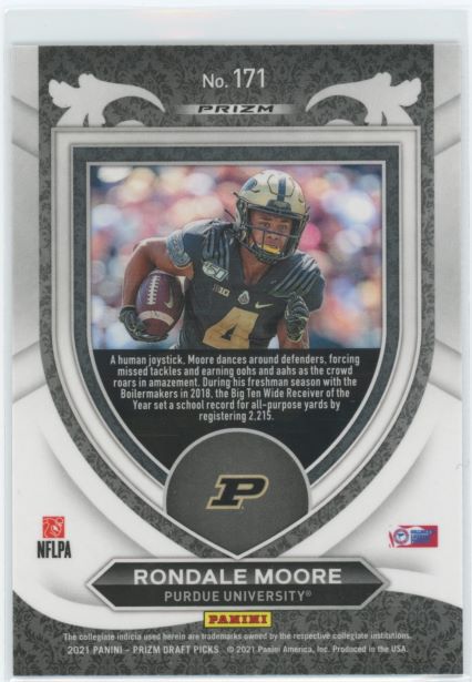 2021 Panini Prizm Draft Rondale Moore Crusade Rookie Blue Disco #171