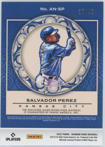 2022 Panini Diamond Kings Salvador Perez Art Nouveau Relic #37/49