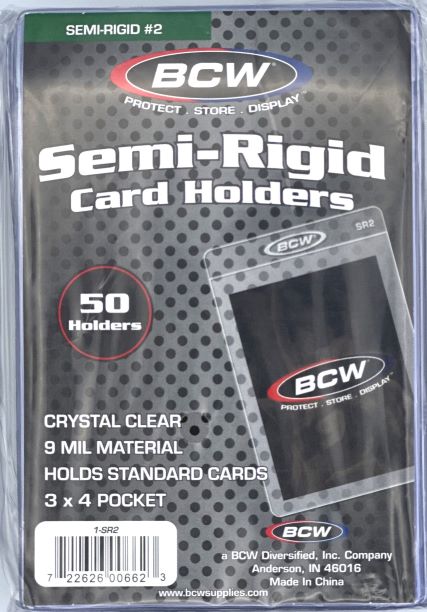 BCW Semi Rigid Card Holder #2, Grading Submission Sleeves