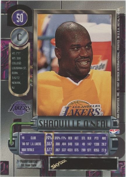 1997-98 Sky Box Shaq Oneill Metal Uninverse #50